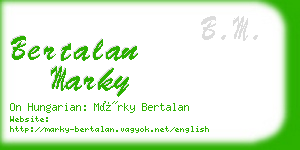 bertalan marky business card